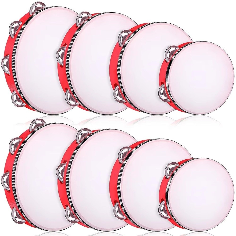 Musical Instrument Kids - Drum Genggam Logam 4/6/8/10 Inci, Jingle