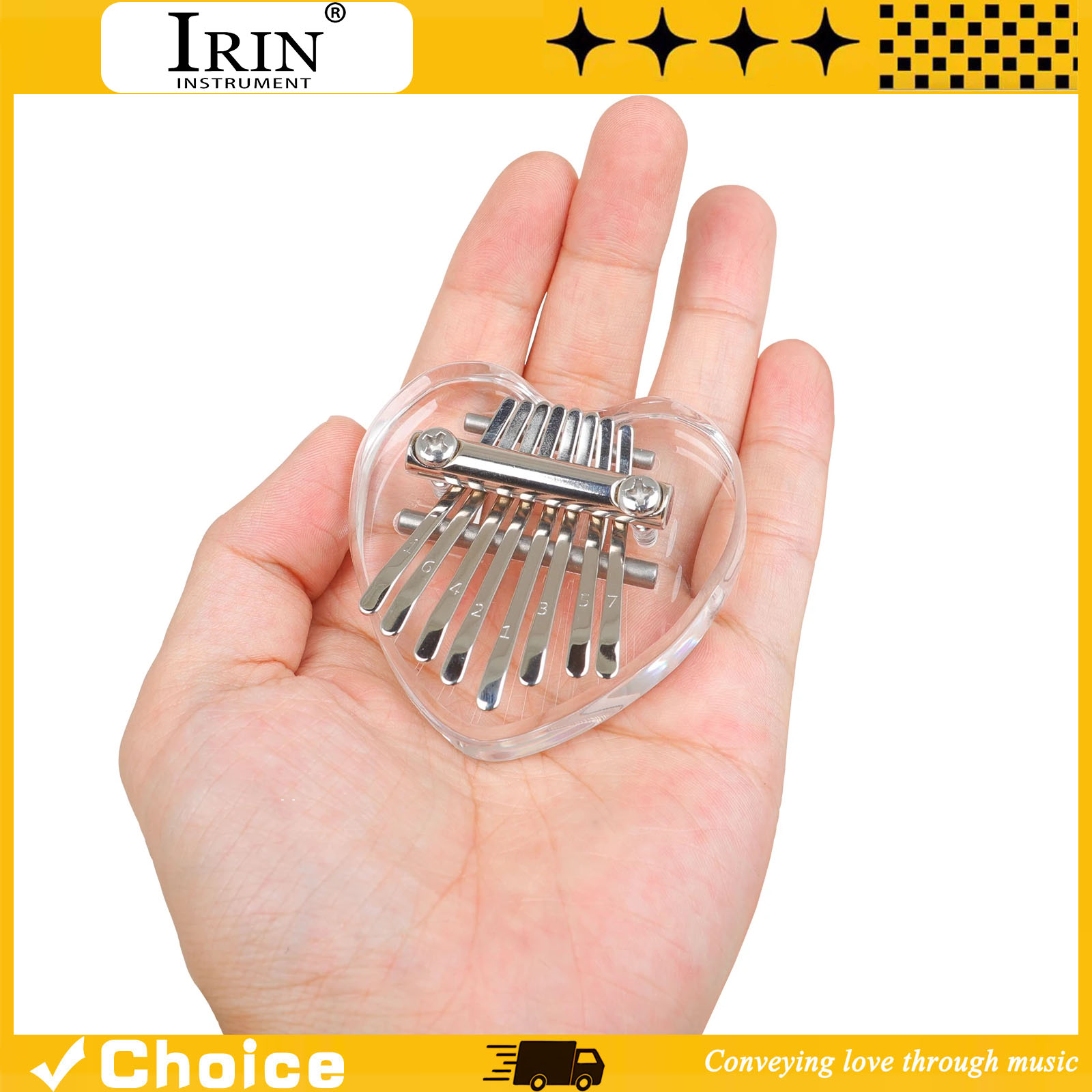 Musical Instrument Kids - Piano Jempol Mini Kalimba 8-Tuts Akrilik