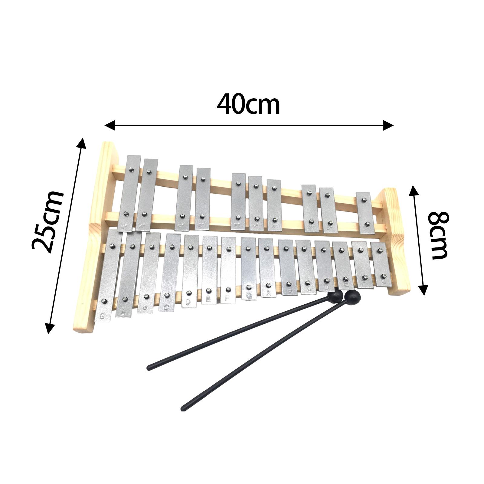 Musical Instrument Glockenspiel - 25 Nada Kunci Logam Xylophone Glockenspiel