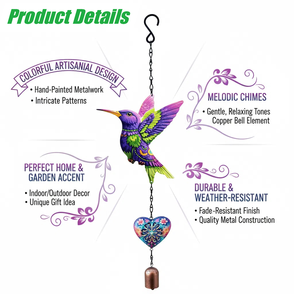 Lonceng Angin Burung Kolibri L - Musical Instrument Chimes ulasan dan harga