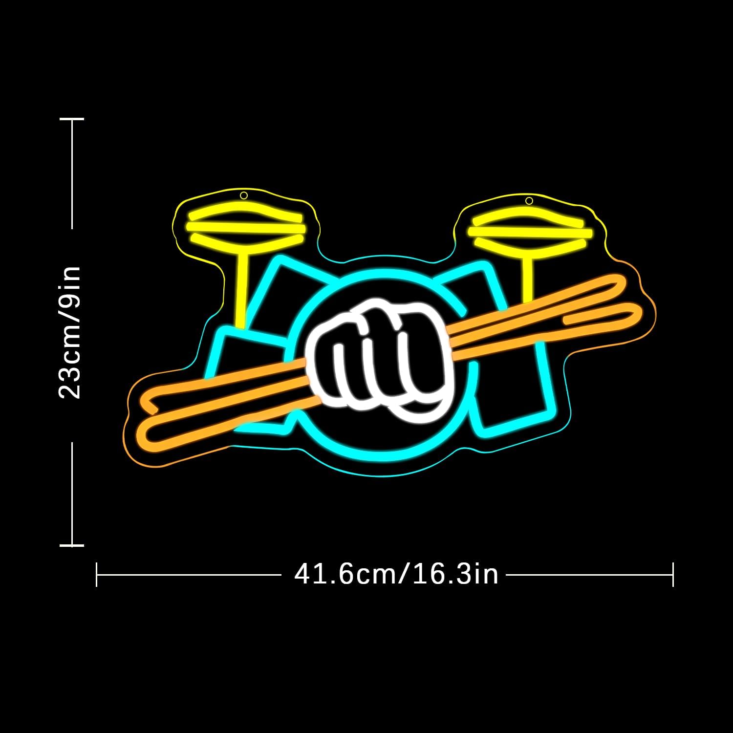 Lampu Neon LED Set Drum Berten - Musical Instrument ____ ulasan dan harga