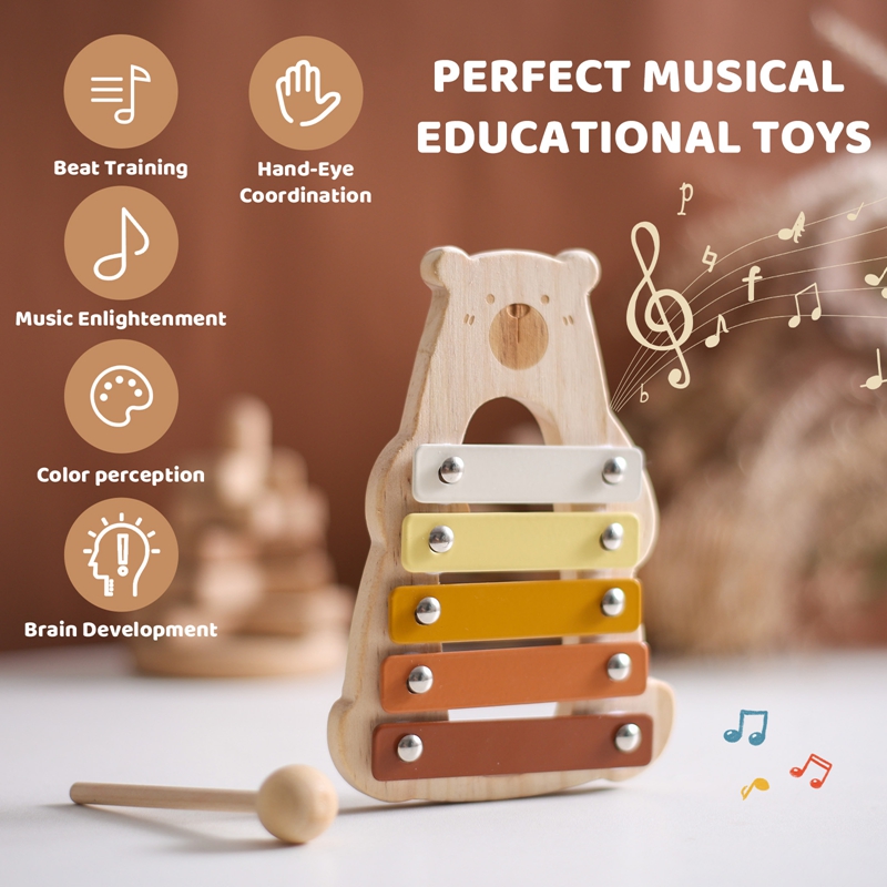 Beruang kartun ukuran ringkas  - Musical Instrument Glockenspiel ulasan dan harga